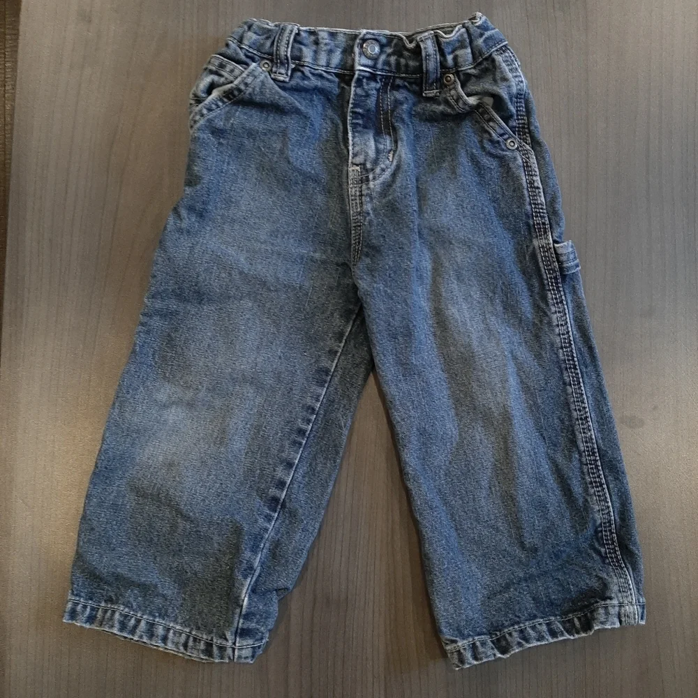 CHILDRENS PLACE Carpenter Jeans Straight Leg Denim Adjustable Waist Size 24M